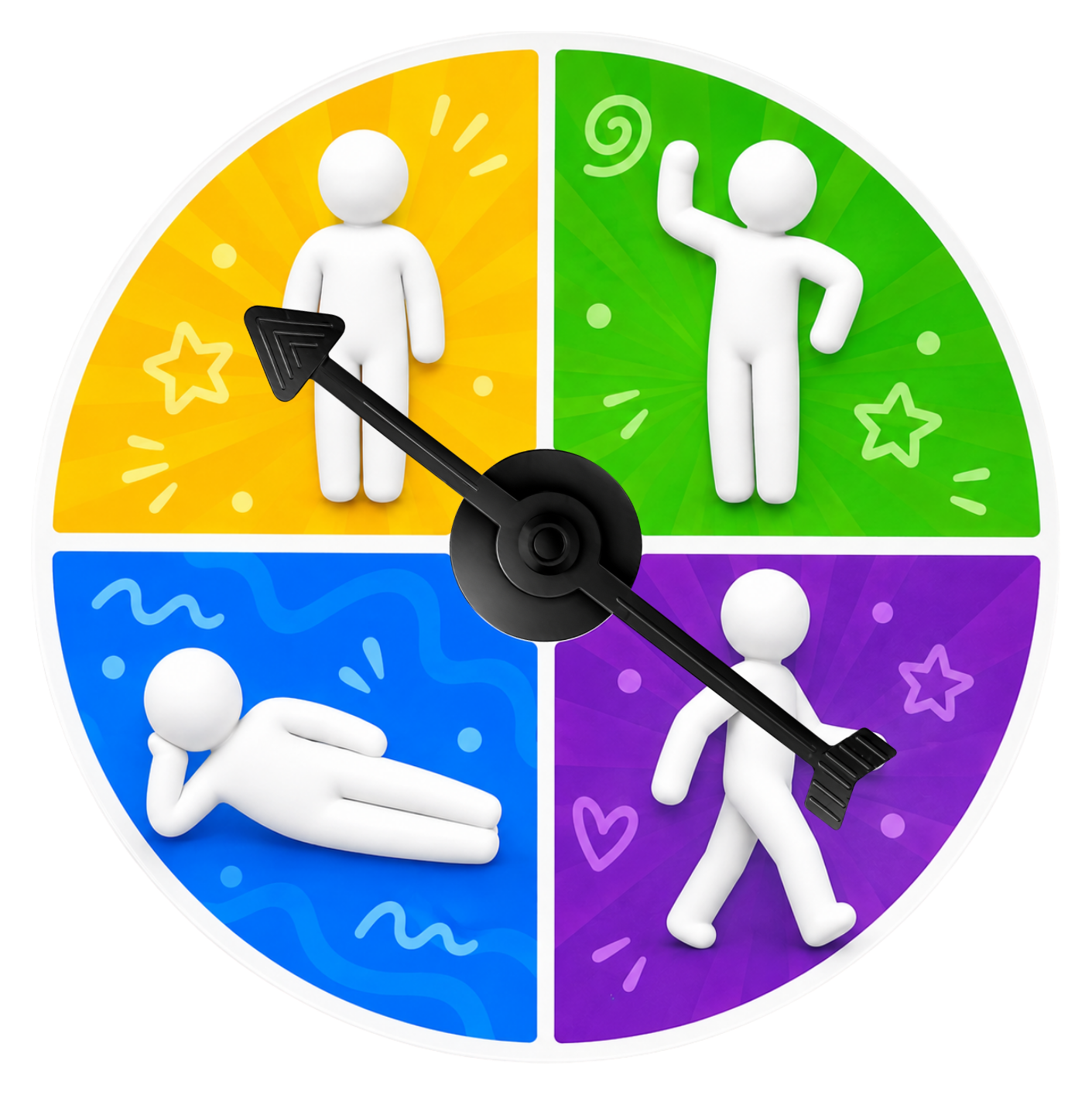 Spinner wheel for choosing a hero